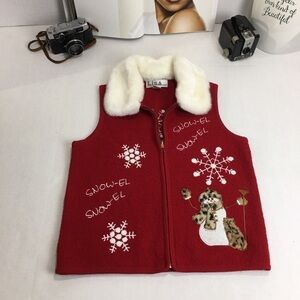 Lisa International Holiday Vest with snowmen